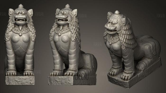 Guardian Lion chinese stl model for CNC